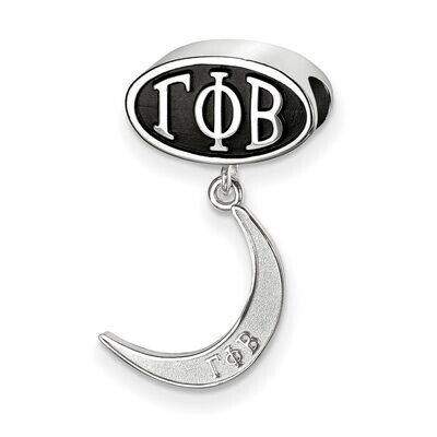 Gamma Phi Beta Lettersoval Bead with Crescent Moon Dangle Sterling Silver GPB004BD-SS, MPN: GPB004B…