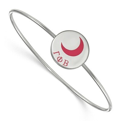 Gamma Phi Beta Enameled Slip-on Bangle Sterling Silver SS048GPB-6, MPN: SS048GPB-6, 191101101595