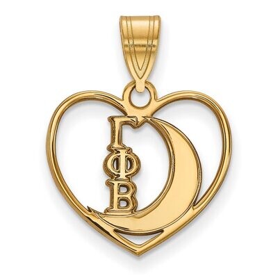 Gamma Phi Beta Heart Pendant Gold-plated Silver GP040GPB, MPN: GP040GPB, 886774940717