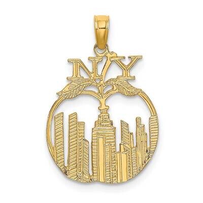 New York Skyline In Apple Charm 14k Gold K8901, MPN: K8901, 637218029884
