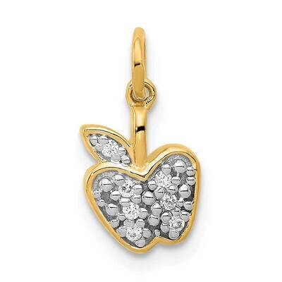 Apple Charm 14k Gold Diamond PM5195-004-YA, MPN: PM5195-004-YA, 843642041280