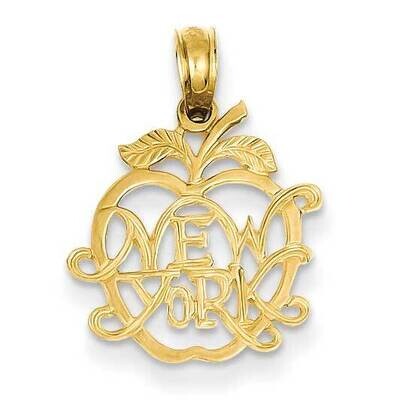 New York in Apple Cut-out Pendant 14k Gold C3071, MPN: C3071, 637218029891