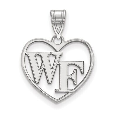 Wake Forest University Pendant in Heart Sterling Silver SS011WFU, MPN: SS011WFU, 886774720456