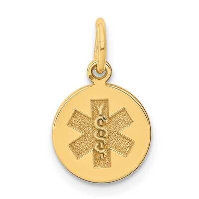 Medical Jewelry Unenameled Pendant 14k Gold XM406N, MPN: XM406N, 883957139494