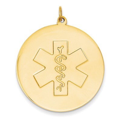 Medical Jewelry Unenameled Pendant 14k Gold XM411N, MPN: XM411N, 883957139623