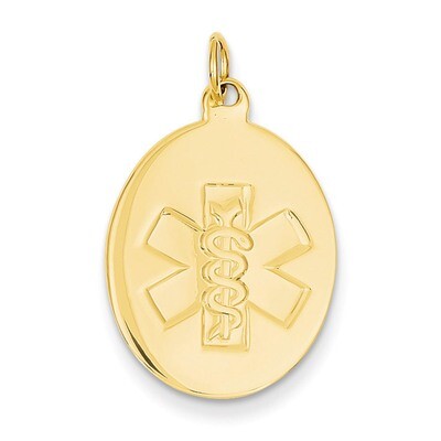 Non-enameled Medical Jewelry Pendant 14k Gold XM414N, MPN: XM414N, 883957139685
