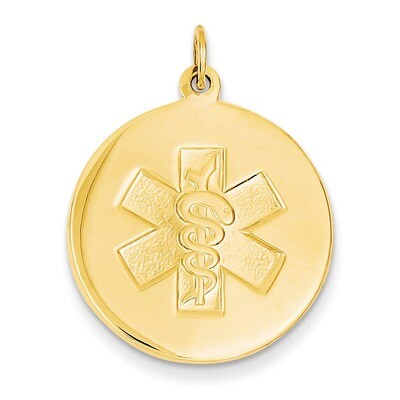 Non-enameled Medical Jewelry Pendant 14k Gold XM409N, MPN: XM409N, 883957139579