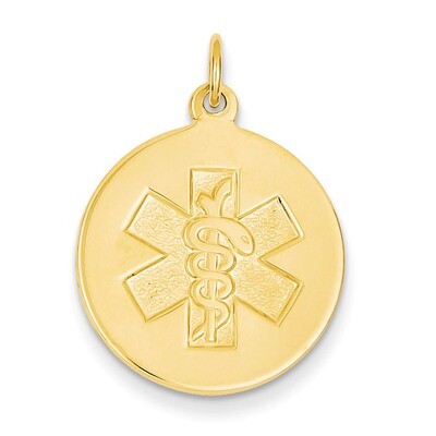Non-enameled Medical Jewelry Pendant 14k Gold XM408N, MPN: XM408N, 883957139555