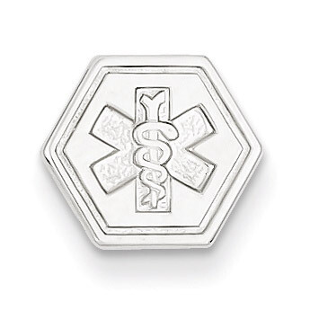 Non-enameled Medical Jewelry Pendant 14k White Gold XM456N, MPN: XM456N, 883957140971