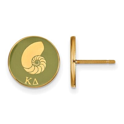 Kappa Delta Enameled Post Earrings Gold-plated Silver GP046KD, MPN: GP046KD, 886774945033