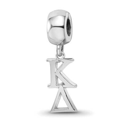 Kappa Delta Vertical Letters on Bead Sterling Silver Rhodium-plated KD005BD1-SS, MPN: KD005BD1-SS, …