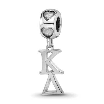 Kappa Delta Vertical Letters on Hear Sterling Silver Rhodium-plated KD005BD2-SS, MPN: KD005BD2-SS, …