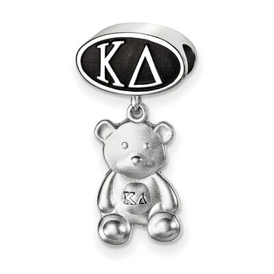 Kappa Delta Oval Bead with Teddy Bear Dangle Sterling Silver KD004BD-SS, MPN: KD004BD-SS, 634401955…