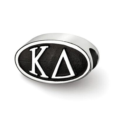 12.25Mm Kappa Delta Oval Letters Bead Sterling Silver KD002BD-SS, MPN: KD002BD-SS, 634401949004