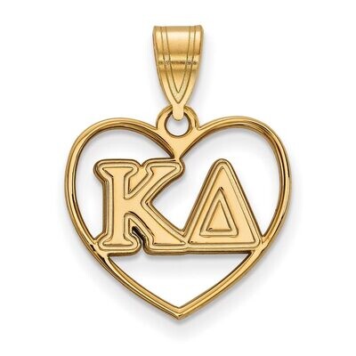 Kappa Delta Heart Pendant Gold-plated Silver GP008KD, MPN: GP008KD, 886774907345