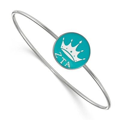 Zeta Tau Alpha Enameled Slip-on Bangle Sterling Silver SS049ZTA-6, MPN: SS049ZTA-6, 191101103827