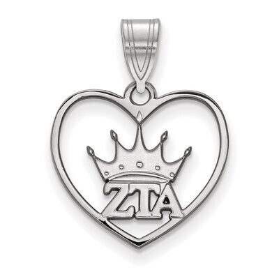 Zeta Tau Alpha Heart Pendant Sterling Silver SS040ZTA, MPN: SS040ZTA, 886774608570