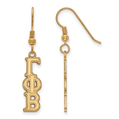 Gamma Phi Beta Dangle Medium Earrings Gold-plated Silver GP004GPB, MPN: GP004GPB, 886774898216