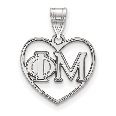 Phi Mu Heart Pendant Sterling Silver SS008PHM, MPN: SS008PHM, 886774600208