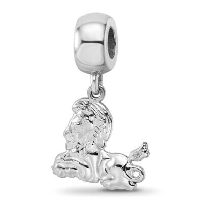 Phi Mu Lion Bead Sterling Silver Rhodium-plated PHM003BD1-SS, MPN: PHM003BD1-SS, 634401972071