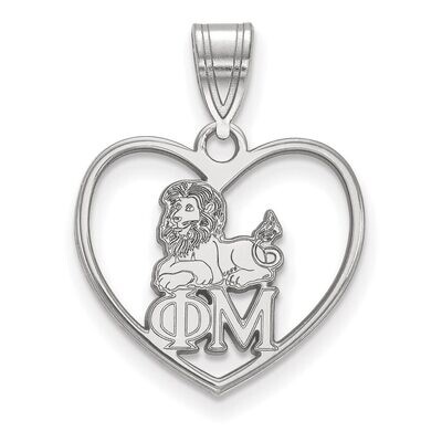 Phi Mu Heart Pendant Sterling Silver SS040PHM, MPN: SS040PHM, 886774608525