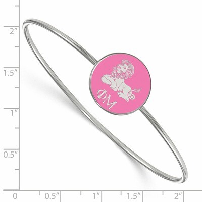 Phi Mu Enameled Slip-on Bangle - Sterling Silver SS049PHM-8, MPN: SS049PHM-8, 191101102431