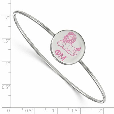Phi Mu Enameled Slip-on Bangle - Sterling Silver SS048PHM-6, MPN: SS048PHM-6, 191101102400