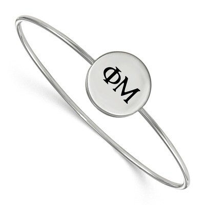 Phi Mu Enameled Slip-on Bangle Sterling Silver SS025PHM-6, MPN: SS025PHM-6, 191101102387