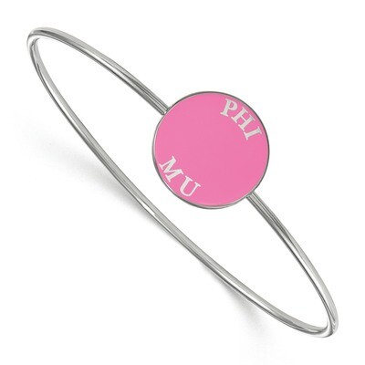 Phi Mu Enameled Slip-on Bangle Sterling Silver SS022PHM-6, MPN: SS022PHM-6, 191101102325