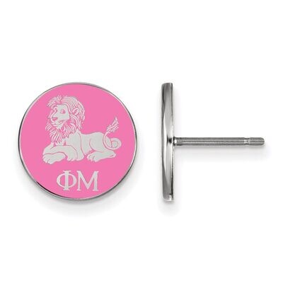Phi Mu Enameled Post Earrings Sterling Silver SS046PHM, MPN: SS046PHM, 886774610085