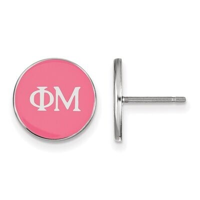 Phi Mu Enameled Post Earrings Sterling Silver SS031PHM, MPN: SS031PHM, 886774606187