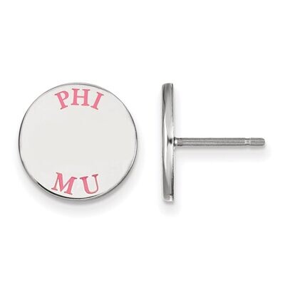 Phi Mu Enameled Post Earrings Sterling Silver SS020PHM, MPN: SS020PHM, 886774603322