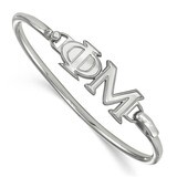 Phi Mu Small Hook and Clasp Bangle Sterling Silver SS009PHM-6, MPN: SS009PHM-6, 191101102288