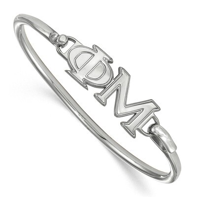 Phi Mu Small Hook and Clasp Bangle Sterling Silver SS009PHM-8, MPN: SS009PHM-8, 191101102295