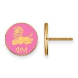 Phi Mu Enameled Post Earrings Gold-plated Silver GP046PHM, MPN: GP046PHM, 886774945132