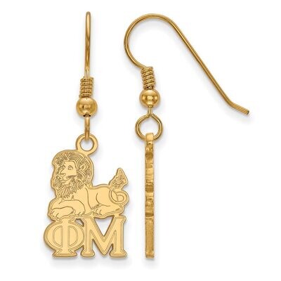 Phi Mu Medium Dangle Earrings Gold-plated Silver GP037PHM, MPN: GP037PHM, 886774938912