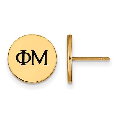 Phi Mu Enameled Post Earrings Gold-plated Silver GP033PHM, MPN: GP033PHM, 886774935874