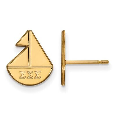 Sigma Sigma Sigma Extra Small Post Earrings Gold-plated Silver GP038SSS, MPN: GP038SSS, 886774939544