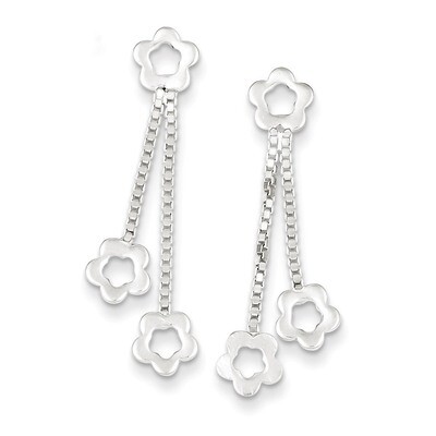 Flower Dangle Earrings Sterling Silver QE4094, MPN: QE4094, 883957928807
