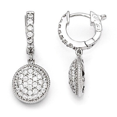 Diamond Hinged Hoop Dangle Earrings Sterling Silver Rhodium-plated QE11293, MPN: QE11293, 886774298…