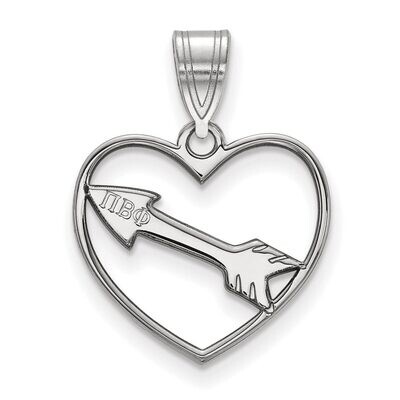 Pi Beta Phi Heart Pendant Sterling Silver SS040PBP, MPN: SS040PBP, 886774608518