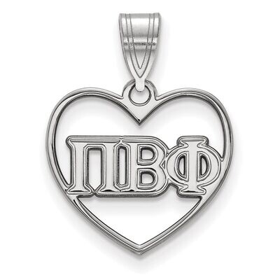 Pi Beta Phi Heart Pendant Sterling Silver SS008PBP, MPN: SS008PBP, 886774600192