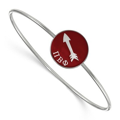 Pi Beta Phi Enameled Slip-on Bangle Sterling Silver SS049PBP-6, MPN: SS049PBP-6, 191101102851