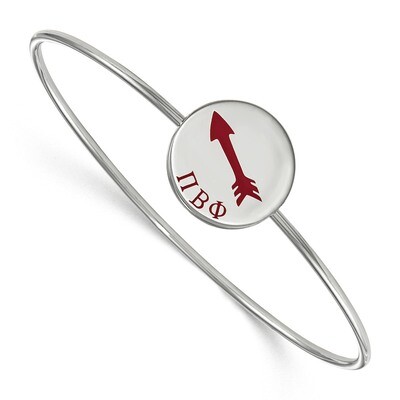 Pi Beta Phi Enameled Slip-on Bangle Sterling Silver SS048PBP-8, MPN: SS048PBP-8, 191101102844
