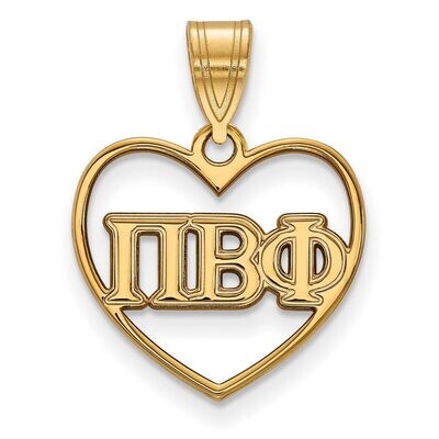 Pi Beta Phi Heart Pendant Gold-plated Silver GP008PBP, MPN: GP008PBP, 886774907635