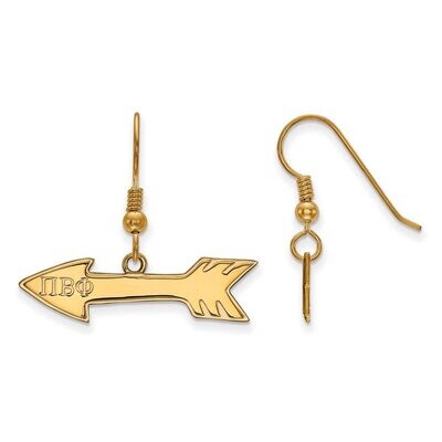 Pi Beta Phi Medium Dangle Earrings Gold-plated Silver GP037PBP, MPN: GP037PBP, 886774938905