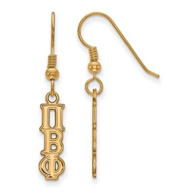 Pi Beta Phi Small Dangle Earrings Gold-plated Silver GP026PBP, MPN: GP026PBP, 886774929842