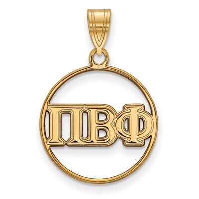 Pi Beta Phi Small Circle Pendant Gold-plated Silver GP011PBP, MPN: GP011PBP, 886774912943
