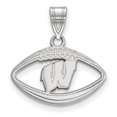 University of Wisconsin Pendant in Football Sterling Silver SS018UWI, MPN: SS018UWI, 886774723693