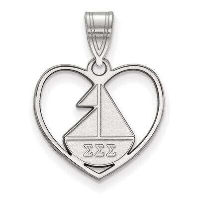 Sigma Sigma Sigma Heart Pendant Sterling Silver SS040SSS, MPN: SS040SSS, 886774608556